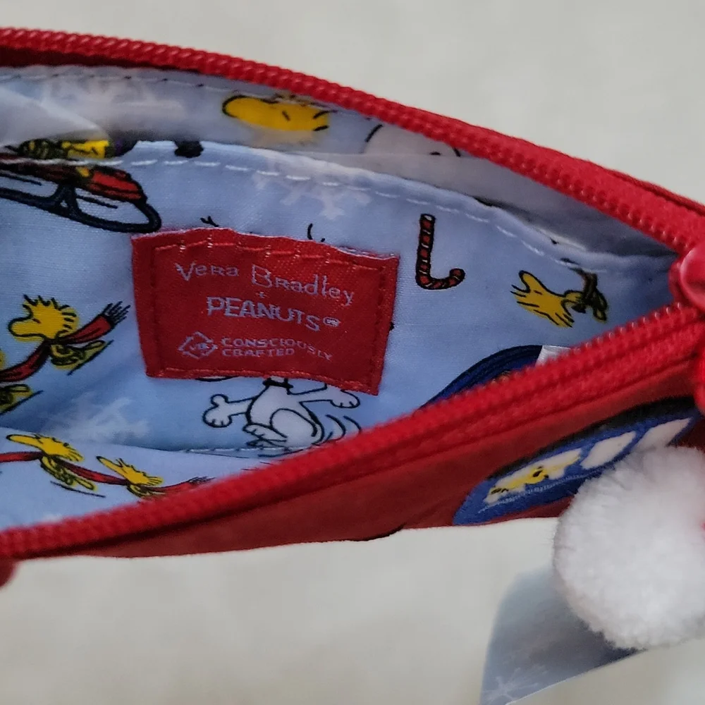 Vera Bradley Peanuts Collection Woodstock Ski Lift Zip ID Lanyard